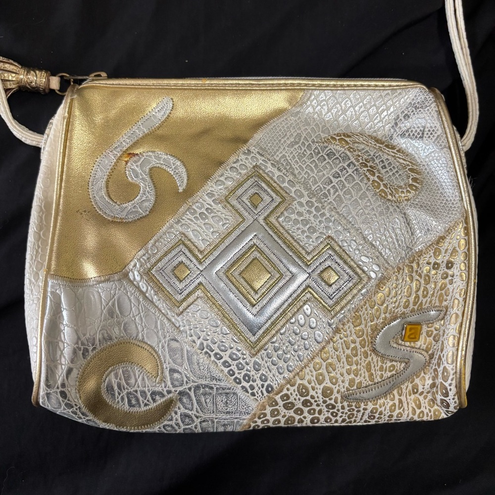 Gold and Silver Patchwork Women's Bag